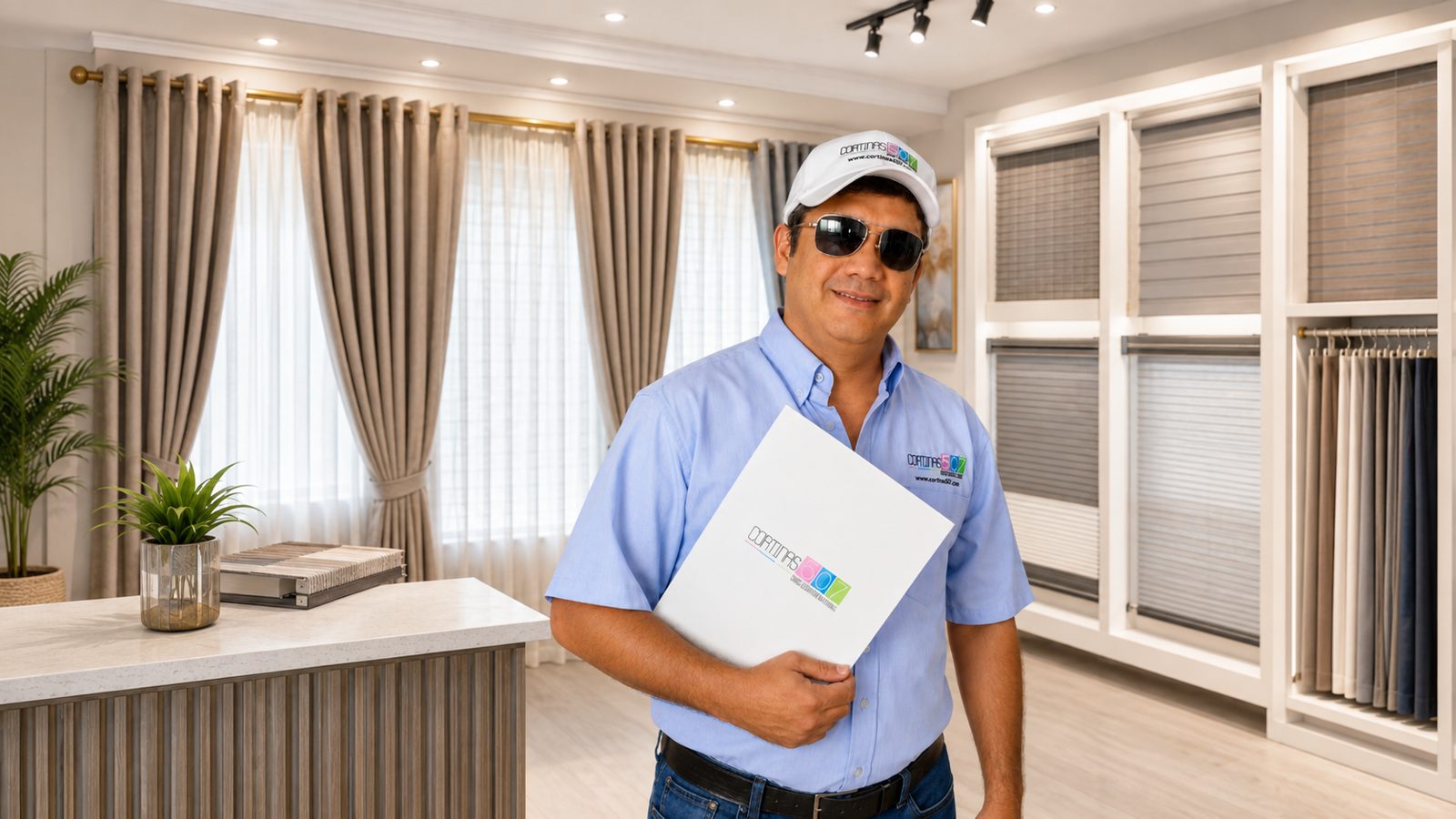 Fundador de Cortinas 507 en showroom